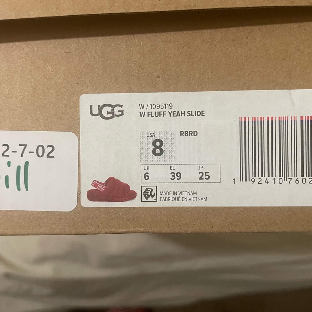 Ugg Fluff Yeah Slides Red Sz 8 - image 7